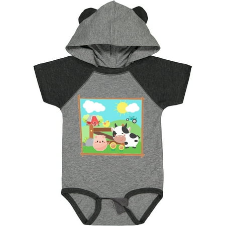 

Inktastic Farm Animals with Cow Chick and Pig Gift Baby Boy or Baby Girl Bodysuit