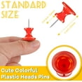 thumbnail image 2 of 60 Pieces Giant Push Pins Big Thumb Tacks Large Tacks Jumbo Pins Steel Point 1 Inch Plastic Heads Pins Marking Pins for Cork Board (Red, Yellow, Blue, Green, Transparent), 2 of 5