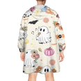 thumbnail image 2 of Wearable Oversized Blanket,Halloween Cute Ghosts with Boo Wearable Blanket Hoodie for Adults,Cozy Hooded Blankets with Super Pockets,Super Warm Fuzzy Pullover for Women & Men, 2 of 6