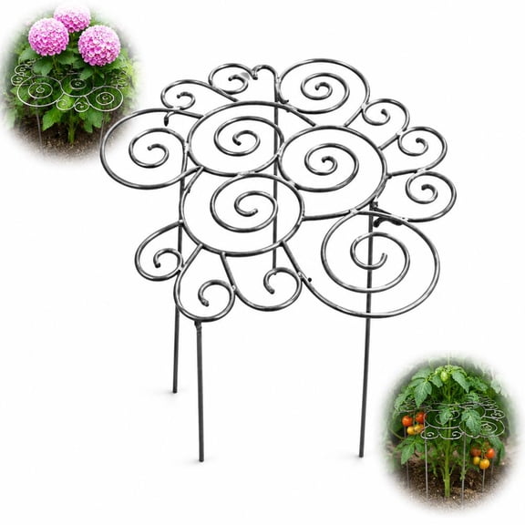 Metal Plant Support for Garden, 2026 Peony Cages and Supports, Decorative Flower Support Frame Grow Through Rings Peony Flower Hoop for Upright Growth and Protection