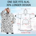 thumbnail image 4 of Oversized Wearable Blanket Hoodie,Black and White Halloween Ghosts Sherpa Blanket Hoodie with Super Pockets,Super Warm Fuzzy Pullover for Women & Men, 4 of 6