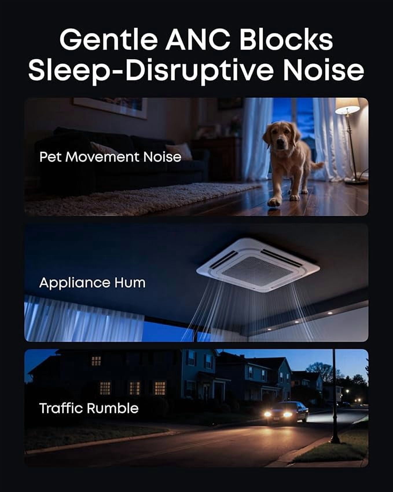 Soundcore Sleep A30 by Anker Sleep Earbuds, Smart Active Noise Cancelling Sleep Headphones, Adaptive Snore-Masking System, Ultra-Comfort for Side Sleepers, 45H Playtime