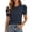 Blue, variant on CAIVO Women Blouses Dressy Casual Summer Tee For Basic Round Neck Tops Lightweight Solid Color Short Sleeve Cozy Shirts
