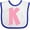 White and Royal, variant on Inktastic Pink and White Polka Dots Letter K Boys or Girls Baby Bib
