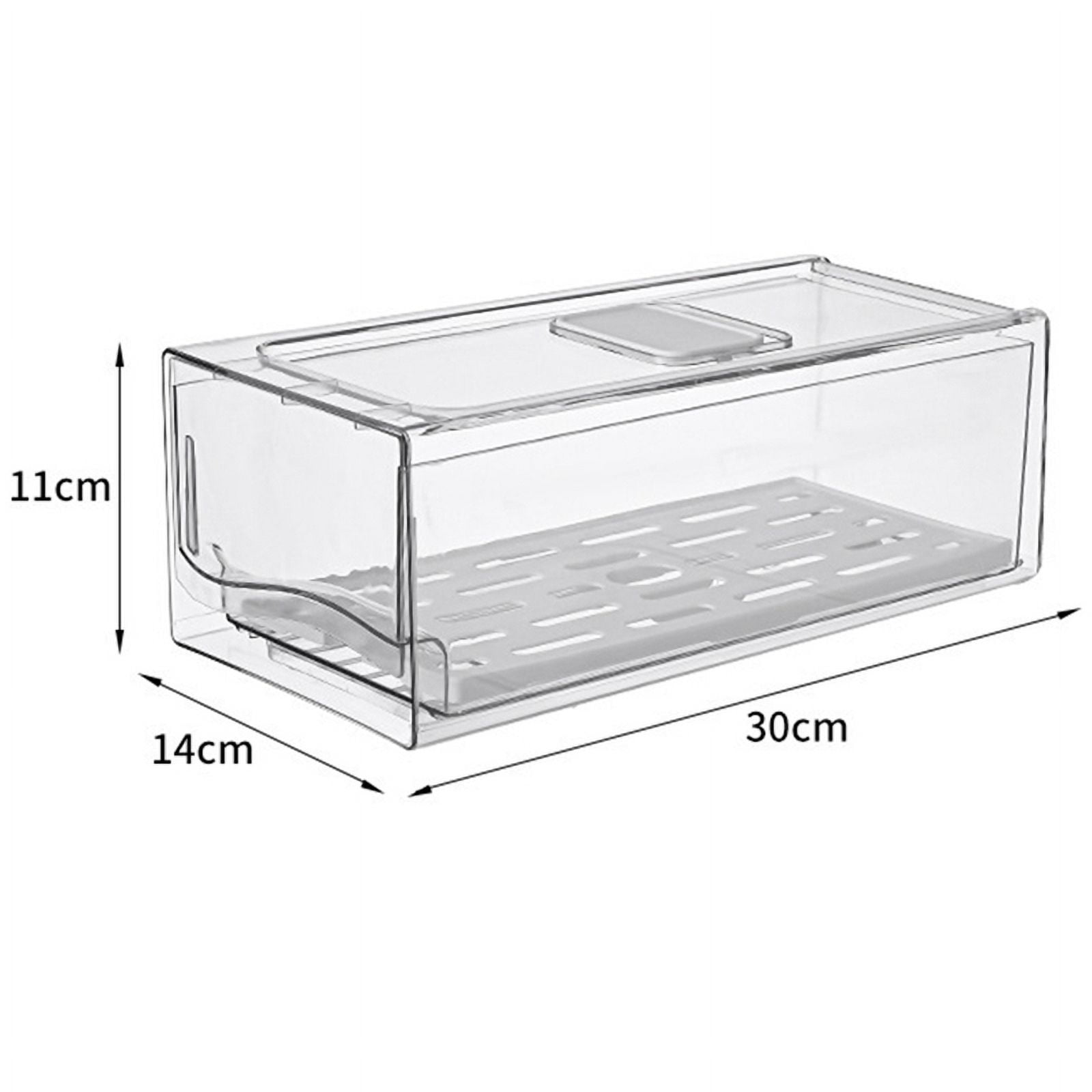 Refrigerator Organizer Bins with Pull Out Drawers Fridge Produce Drawer Set for Save Vertical Space