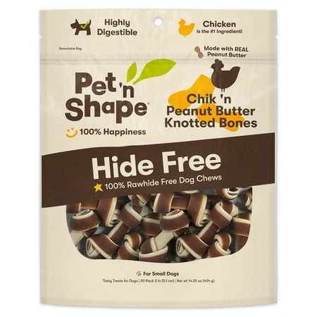 UPC: 0032657301162 | Pet n Shape Hide Free Knot Bones with Peanut Butter 30 Count 14.25 oz – Rawhide Free Dog Treats – No Hide Alternative Chew Treat for All Life Stages 0