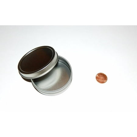 

10 X 2 oz. Round Shallow Survival Tin Can With Slip Top Lid - Use For Crafts Too