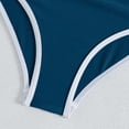 thumbnail image 6 of EliteGoogv One Piece Swimsuit For Girls Solid Color Contrast Tie Adjustable Bathing Suit Summer Beach Pool Vacation Swimwear Navy, 6 of 7