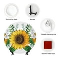 thumbnail image 4 of Balery Sunflowers (2) Print Bone China Decorative Plate Ceramic Dinner Plates Art Crafts with Display Stand-6in, 4 of 6