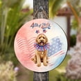 thumbnail image 4 of 4th of July Goldendoodle Celebrates Independence Day Round Wood Sign Doodle Dog Lover Gifts Idea Hanging Wall Home Decor - 12010, 4 of 5