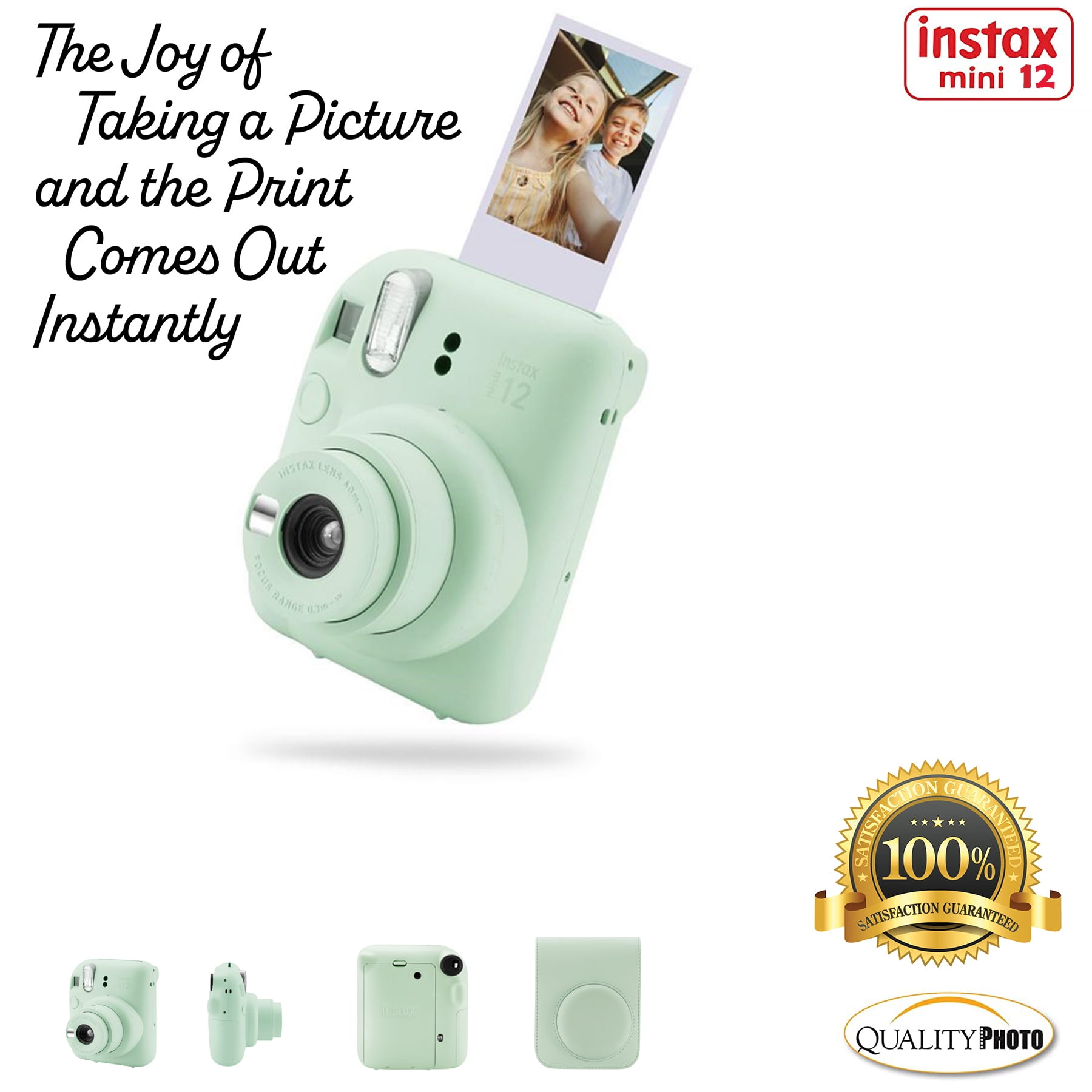 Fujifilm Instax Mini 12 - Funda para cámara instantánea + cámara, color  verde menta