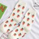 thumbnail image 3 of Calcetines bonitos de fresa para mujer, calcetines de tubo medio, estilo coreano, japonés, dulce, para niña, calcetines cortos de color blanco lechoso para la escuela, regalo para niña, 3 of 5