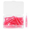 thumbnail image 1 of 1 caja de 30 Uds. De cepillo limpiador interdental retráctil para el cuidado Dental, púas dentales (rosa, 0,6mm), 1 of 7