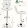 thumbnail image 2 of RONG-3 Bar Stools Set of 2, PU Leather Bar Chairs with Backrest, Height Adjustable Swivel Island Stools for Bar, Kitchen Counter,White., 2 of 9