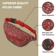 thumbnail image 5 of Fanny Pack Red Christmas Scene Pattern Waist Pack Bag,Running Cross Bag,Waterproof Large Fanny Packs for Women Men for Travel Running Hiking Cycling, 5 of 6