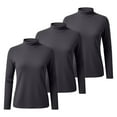 thumbnail image 7 of Women's Solid Color Mock Neck Thermal Sweater, 3-Pack Soft Base Layer Tops, Mid Neck Pullover for Women, Warm Fleece Lined Knit Shirts, Value Set of Comfortable Everyday Wear Mid Neck Sweaters Grey, 7 of 7
