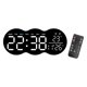 thumbnail image 5 of Reloj de pared digital multiusos con calendario electrónico enchufable por USB, despertador con 12/24 horas para oficina, dormitorio, sala de estar y, 5 of 8