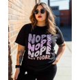 thumbnail image 3 of Women's Graphic T-Shirt Black 5XL Women's Tops Nope Not Today Purple Crew Neck Short Sleeve Shirts for Women, 3 of 3