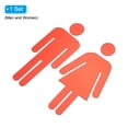 thumbnail image 3 of Uxcell Bathroom Sign, Acrylic Restroom Men's and Women's Gender Sign, Red 1 Set, 3 of 6