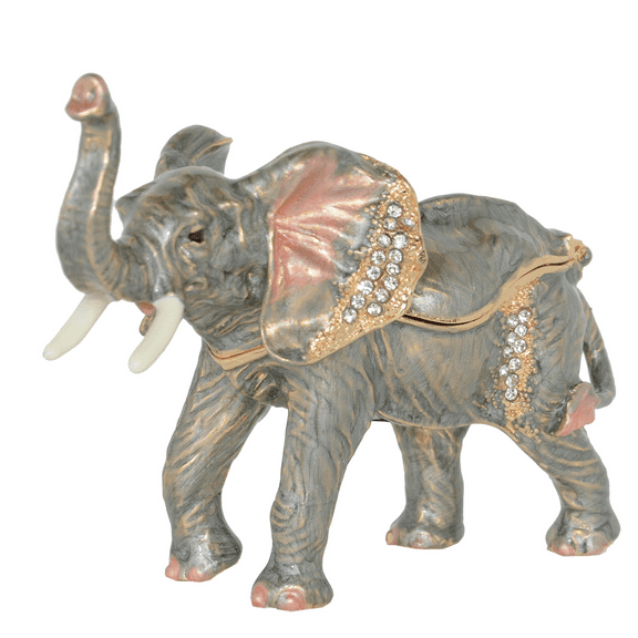 Enameled Elephant Trinket Jewelry Box Elephant figurine Collectible Novelty Gifts Necklace Holder