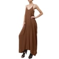 thumbnail image 2 of J. METHOD Women's Sleeveless Adjustable Spaghetti Strap Lightweight Loose Fit Maxi Long Dress NEWDR25 Khaki M, 2 of 7