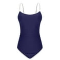 thumbnail image 3 of Tqyyweavej Women's One Piece Swimsuits Spaghetti Strap Tummy Control Square Neck Bathing Suits Color Block Tight Beach Swimwear with Bra, 3 of 7