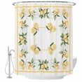 thumbnail image 2 of Lemon Yellow Waterproof Fabric Shower Curtain,Modern Country Flower Floral Summer Spring Waterproof Fabric Shower Curtain for Bathroom Curtains Bathtubs Shower Curtains with 12 Hooks Standard 72x72, 2 of 8