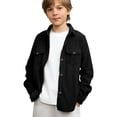 thumbnail image 3 of UACY Jacket Boys Fall Long Sleeve Button Up Shirts Jacket Collared Shacket Lightweight Overshirt with Pockets, 3 of 9