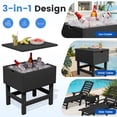 thumbnail image 3 of FUNDAZE Outdoor Cooler Table, Outdoor Side Table with 3 Gallon Ice Bucket,Detchable Top Lid, Patio Bar Table for Poolside, Party, Camping, Picnic, Black, 3 of 12