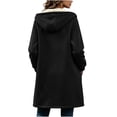 thumbnail image 4 of Inverlee Womens Sherpa Lined Hooded Coat Zip Up Long Jacket Winter Warm Outerwear Black (S-3XL), 4 of 8