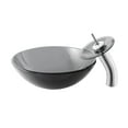 thumbnail image 2 of Cascade 16.5 Color Glass Vessel Sink with Faucet, Black, 2 of 13
