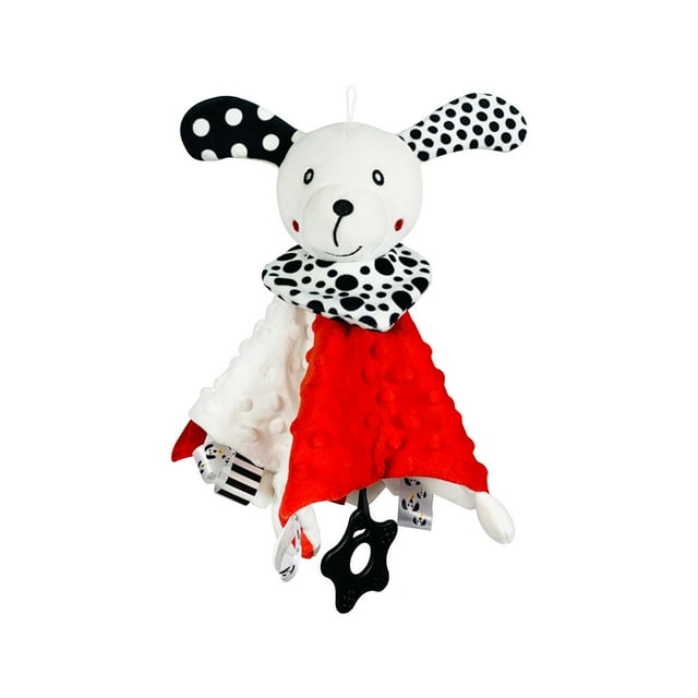 Manta de seguridad de alto contraste con sonido de tintineo y arrugas, papel suave para bebés, regalos unisex para niños y niñas, juguete para acurrucarse para bebés, peluche para bebés.