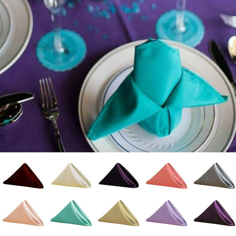 Stain Resistant Polyester Cloth Dinner Turquoise Cloth Napkins 20 in Non  Iron Christmas Dinner X-Mas Wedding Parties New Year Eve Dinner Turquoise