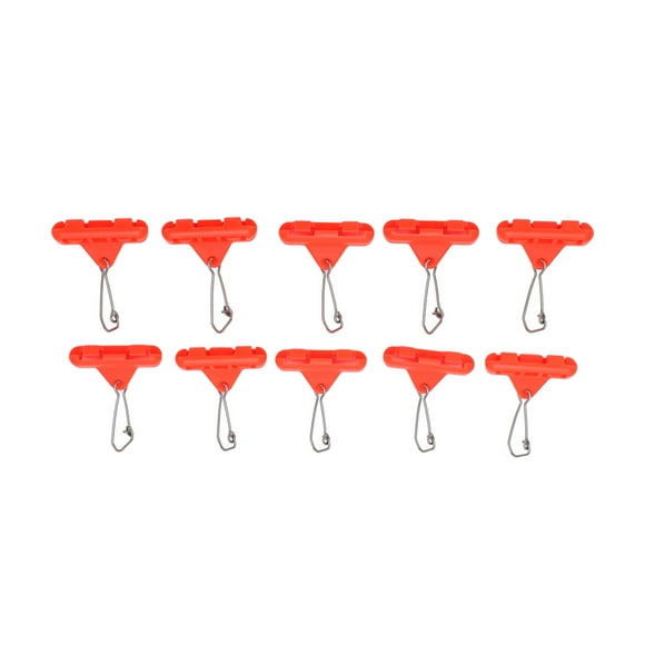 MAYUJIAA 10Pcs Fishing Line Sinker Sliders Stainless Steel Rotating Snap Plastic Balance Shape Hook Joint for Braided Lines HW313-75503