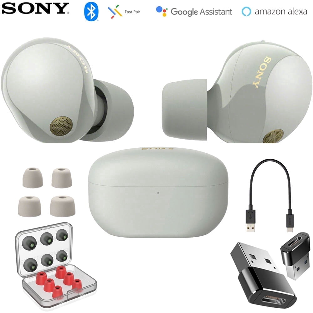 Sony WF-1000XM5 Noise Canceling Wireless Earbuds (Silver) Bundle