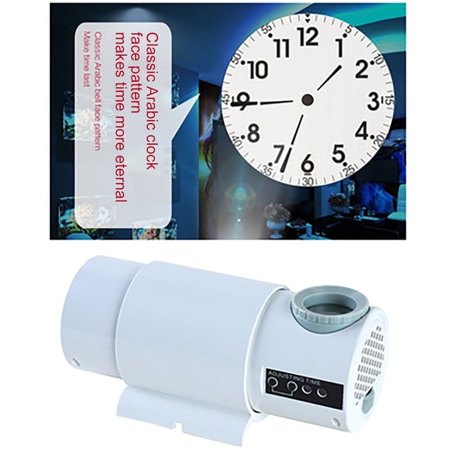 WIFKLSIIPG LED Projection Clock European Style Roman Silent Projection Clock(White)