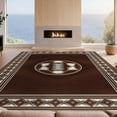 thumbnail image 2 of Design&I 3'x5' Washable Area Rug Low Profile & Durable Daily Traffic Ready Football Sport Spotted With Bold Emblem And Repeating Stripe Border for Home Office, Hallway, 2 of 7
