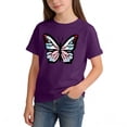 thumbnail image 4 of Piuwrlz 10/12 Girls Shirts Tops Girl Short T Shirts Sleeve Crew Neck Teen Graphic T-Shirts Purple Size 10-12 Years, 4 of 5