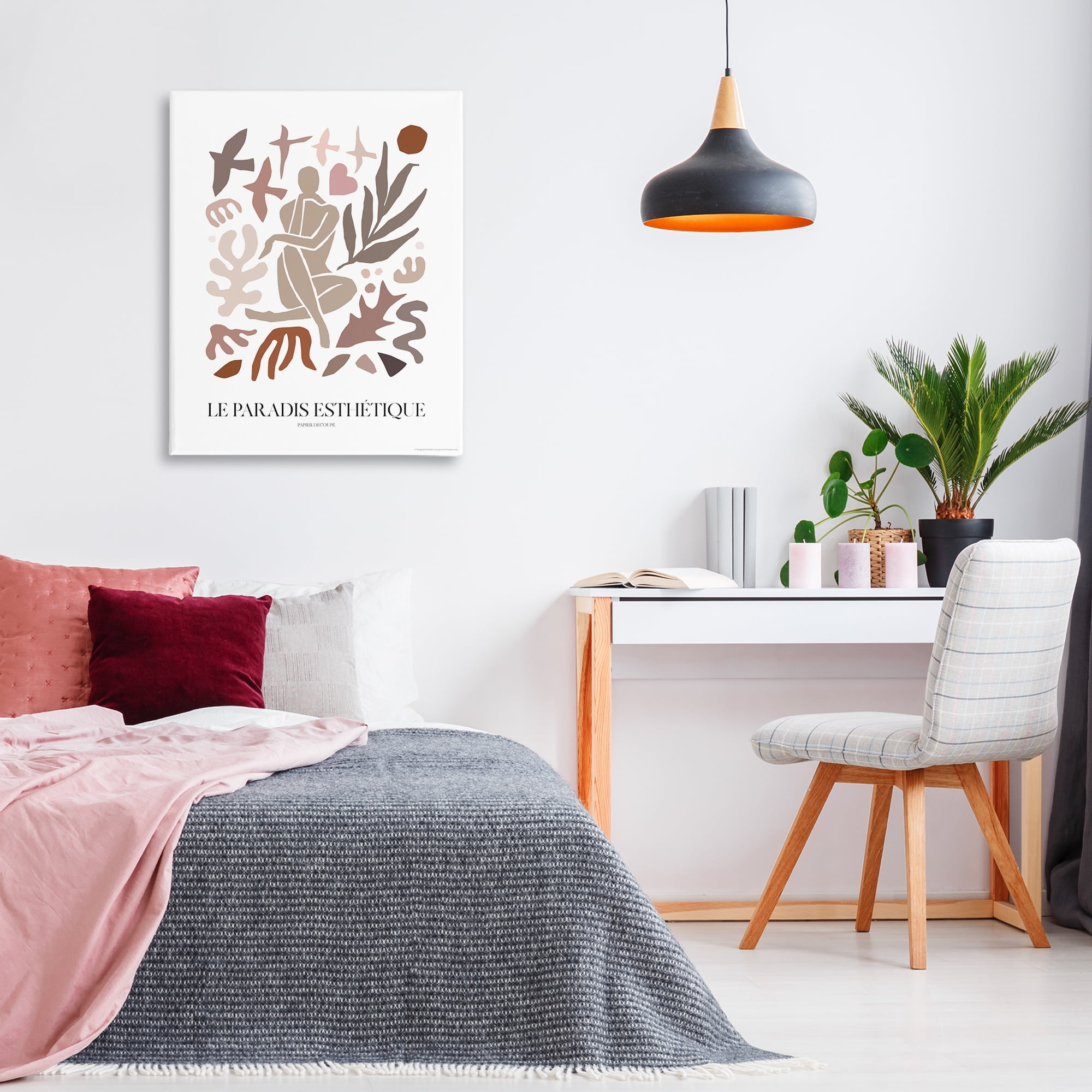 Stupell Industries Figure with Abstract Shapes Abstract Painting Wrapped Canvas Art Print Wall Art, 30 x 40