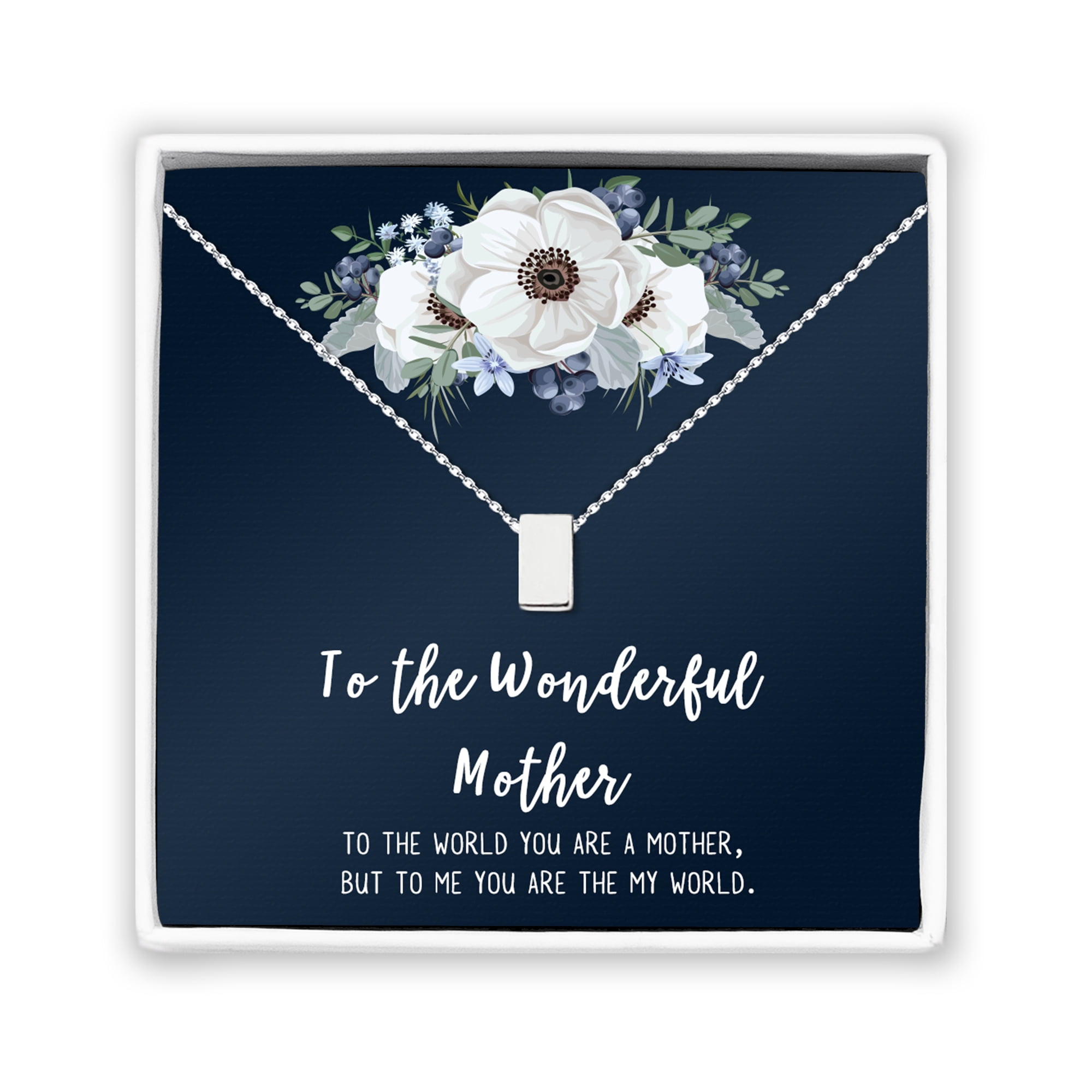 To The Wonderful Mother Mother's Day Gift, Mother's Day Gift for Her, Mother's Day Gift for Her, Gift for Mom, Jewelry Gift for Mom, Necklace Gift for Mom [Silver, No-Personalized Card]