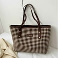 thumbnail image 2 of Checkered Tote Bag for Women Large Plaid Top Handle Weekender Shopping Travel Handbags Shoulder Purse, 2 of 7