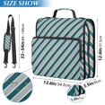 thumbnail image 2 of FORMRS Zipper Binder with Shoulder Strap 2-inch Ring 500 Sheet Capacity File Bag, Green Stripes Pattern, 2 of 5