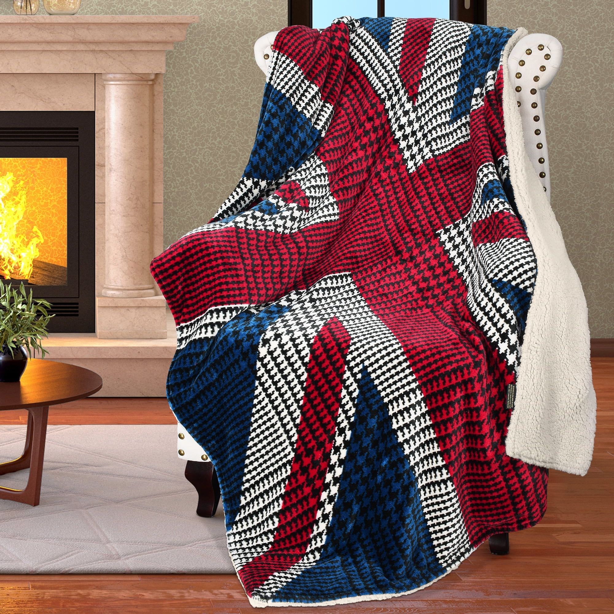 British American Flag Fleece Blanket Throw Super Soft Cozy Couch Blanket Lightweight Warm Bed Blanket for Sofa Bed Travel Camping