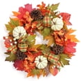 thumbnail image 1 of Tookss Thanksgiving Fall Wreath for Front Door, 20 Inch Autumn Wreath Decoration with Pumpkin, Maple Leaves and Pine Cone for Indoor Outdoor Wall Window Home Decor, 1 of 8