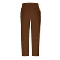 thumbnail image 6 of WQQZJJ Women's Pants with Pockets Elastic Waist with Button Baggy Solid Casual Chinos Straight Leg Trousers Size S-2XL, 6 of 8