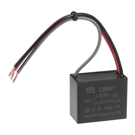 

Uxcell 1.5/2.5uF 350V AC 3 Wires CBB61 Ceiling Fan Capacitor 1 Pack