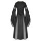 thumbnail image 3 of Vestido largo de manga larga informal de moda de color sólido con costuras literarias Retro para mujer Fridja  nbo2742, 3 of 4