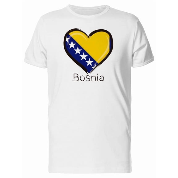 Bosnia Flag Heart T-Shirt Men -Image by Shutterstock, Male Small