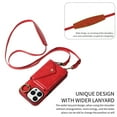 thumbnail image 3 of Compatible with iPhone 15 Wallet Cover, with Crossbody Shoulder Strap and Stand PU Leather Credit Card Holder Cell Accessories Phone Cover for iPhone 15 - Red, 3 of 14