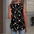 thumbnail image 6 of Iaqnaocc Tank Tops for Women Summer Sleeveless Loose Fit Geometric Print Pleated Tunic Casual Basic V Neck Womens Fashion Clothing Clothes Black L, 6 of 6